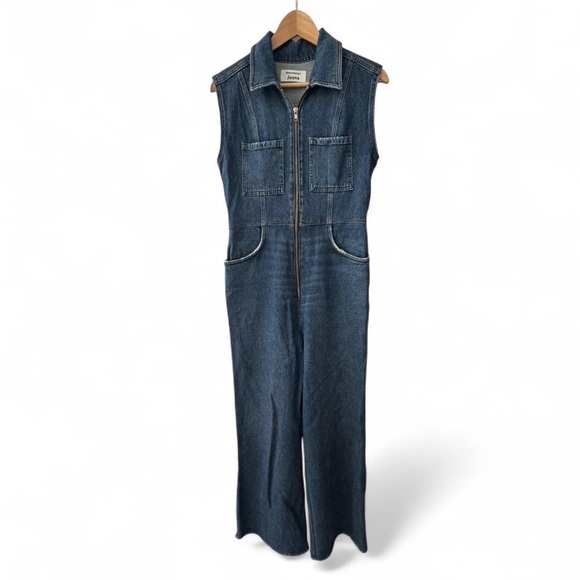 Reformation Blue Denim Women Jeans Overalls - Picture 2 of 5